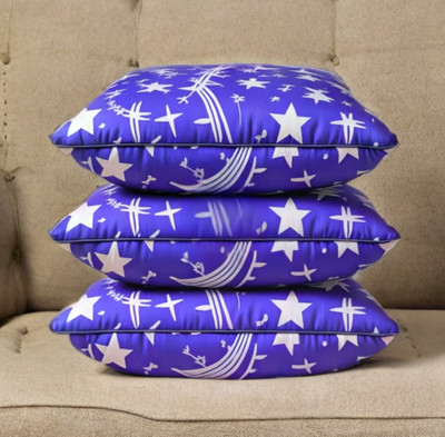 YPOLOIPO LUXURY Polyester Fibre Abstract Sleeping Pillow Pack of 3(Blue)