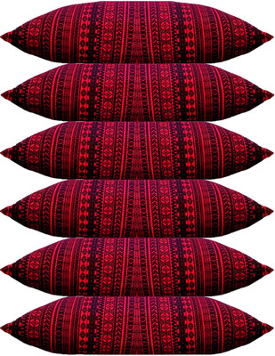 ACTOS Microfibre Geometric Sleeping Pillow Pack of 6(Maroon)