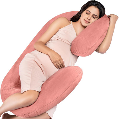 Hundur Store Microfibre Solid Pregnancy Pillow Pack of 1(Peach)