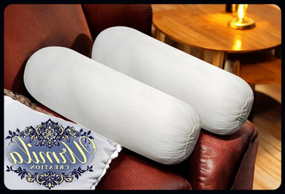 JAYOG ENTERPRISE Round Microfibre Solid Bolster Pack of 2(White)