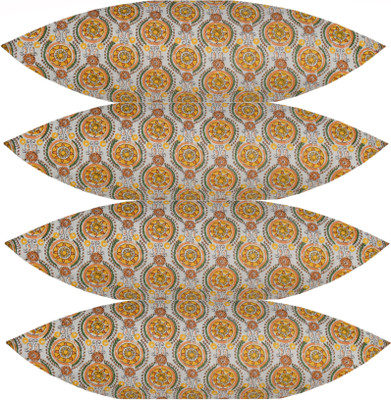 ACTOS Microfibre Floral Sleeping Pillow Pack of 4(Yellow)