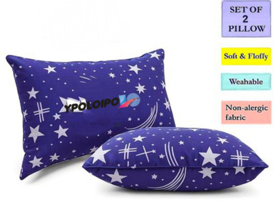 YPOLOIPO LUXURY Polyester Fibre Abstract Sleeping Pillow Pack of 2(Blue)