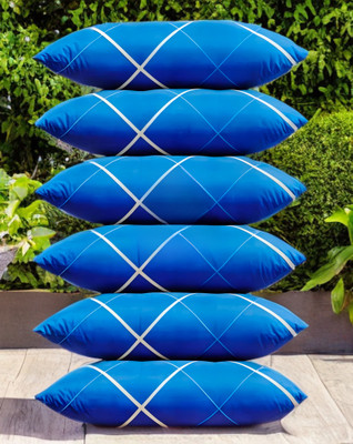 STOMIA STOMIA LUXURY SOFT PILLOW Polyester Fibre Abstract Sleeping Pillow Pack of 6(Blue)