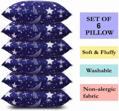 kuihome SOFT Microfibre Abstract Sleeping Pillow Pack of 6(Blue)