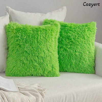 Cozyert Microfibre Solid Cushion Pack of 2(Green)