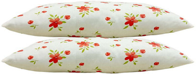 SANJU BROTHER Microfibre Floral Sleeping Pillow Pack of 2(Orange)