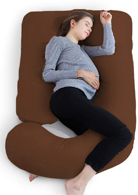 THUKRAN Microfibre Solid Pregnancy Pillow Pack of 1(Brown)