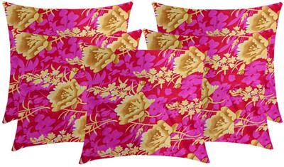 SANJU BROTHER Microfibre Floral Cushion Pack of 5(PL)