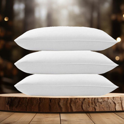 brightjex Cotton Sleeping Pillow Pack of 3 Solid(White)