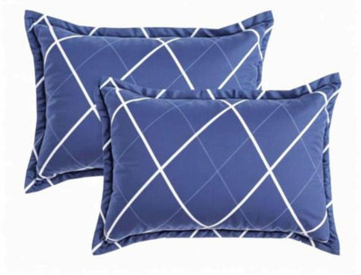 YPOLOIPO LUXURY Polyester Fibre Abstract Sleeping Pillow Pack of 2(Blue)