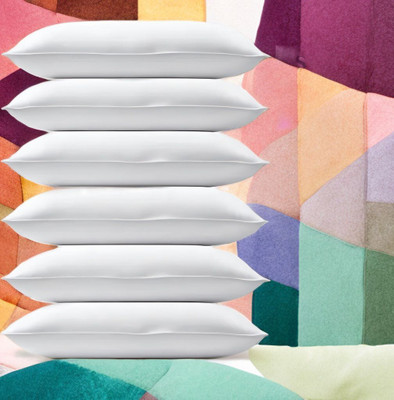 LIPONOS Polyester Fibre Sleeping Pillow Pack of 6 Solid LUXURY(White)