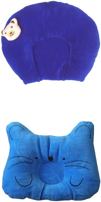 Baby Desire Mustard Seeds, Polyester Fibre Baby Pillow Pack of 2 Animals(Blue)