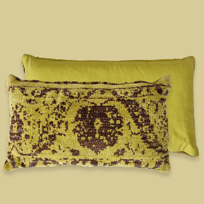 Decordec Polyester Fibre Floral Sleeping Pillow Pack of 1(Brown, Green)