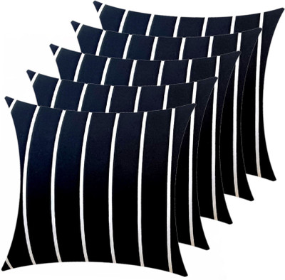 Changers Microfibre Cushion Pack of 5 Stripes(Black)