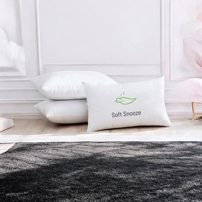 SOFT SNOOZE Soft Luxury Microfibre Solid Sleeping Pillow Pack of 3(White)
