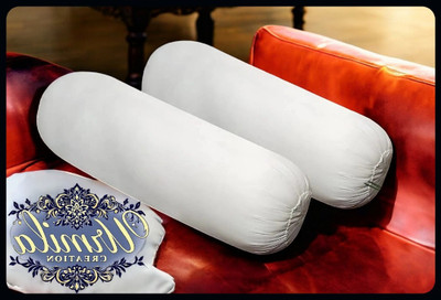 JAYOG ENTERPRISE Round Microfibre Solid Bolster Pack of 2(White)