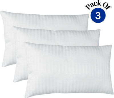 cubenexis Microfibre Sleeping Pillow Pack of 3 Stripes(White)