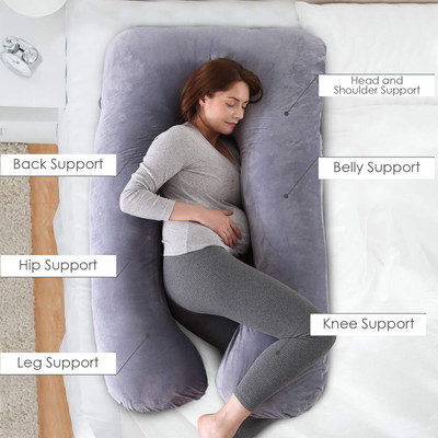 dyf ultra soft j shaped Polyester Fibre Solid Pregnancy Pillow Pack of 1(gary)