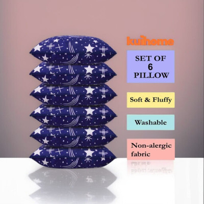 kuihome Microfibre Sleeping Pillow Pack of 6 Abstract SOFT(Blue)