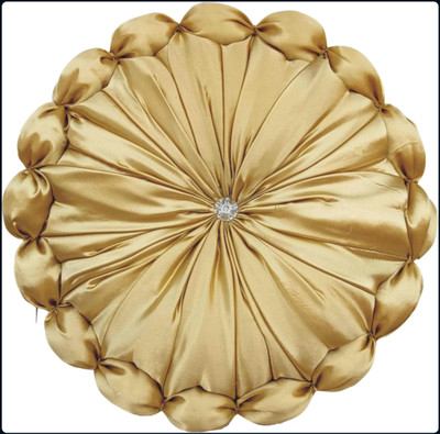 RACCOON Decorative Touch Microfibre Solid Cushion Pack of 1(Gold)