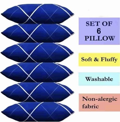 GUNVAR INDIA PRIVATE LIMITED LUXURY Polyester Fibre Abstract Sleeping Pillow Pack of 6(Blue)