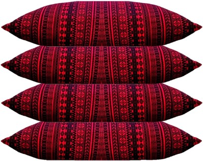 Swikon star Microfibre Geometric Sleeping Pillow Pack of 4(Maroon)