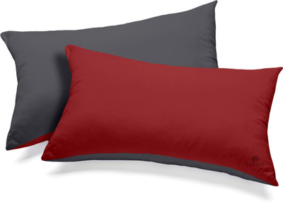Filbert Microfibre Solid Sleeping Pillow Pack of 2(Burgundy/Dark Grey)