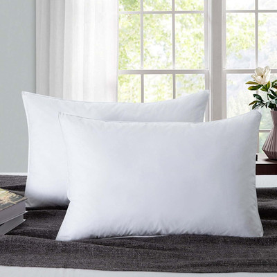 RECORN home furnising Microfibre Solid Sleeping Pillow Pack of 2(White)