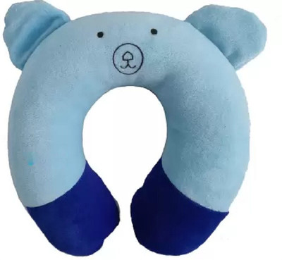 BabeDesk Comfort Microfibre Smiley Travel Pillow Pack of 1(Blue)