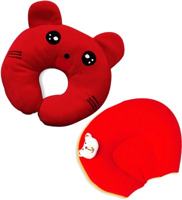 Baby Desire Polyester Fibre Animals Baby Pillow Pack of 2(Red)