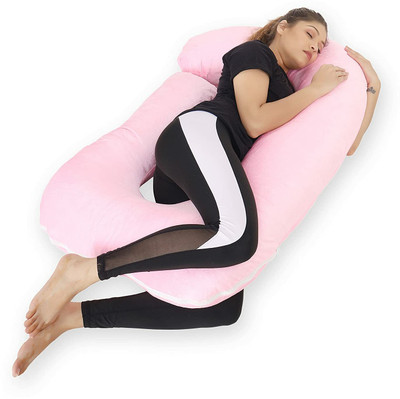 Anita Polyester Fibre Solid Pregnancy Pillow Pack of 1(Pink)