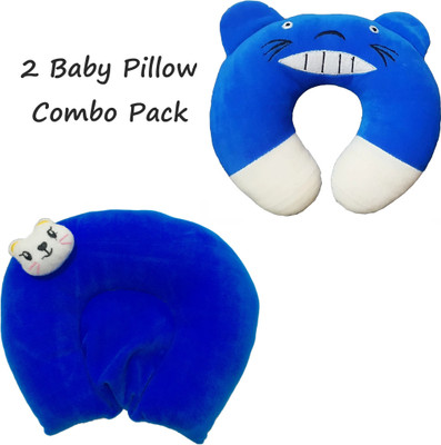 MARQUEONN Mustard Seeds Solid Sleeping Pillow Pack of 1(Neck Dark Blue, U DARK BLUE)