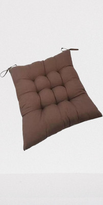 THM Microfibre Solid Chair Pad Pack of 1(Brown)