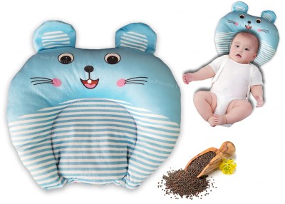 zobro Pillow for Newborn Baby Mustard Seeds Animals Baby Pillow Pack of 1(Blue)