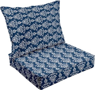 Vargottam Foam Motifs Chair Pad Pack of 2(Royal Blue3)