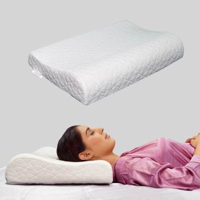 RINIPO Queen Size Memory Foam Geometric Orthopaedic Pillow Pack of 2(White)