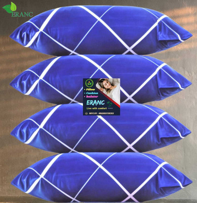 ERANC Cotton Sleeping Pillow Pack of 4 Solid LUXURY(Blue)