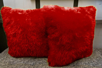 PICKKART Microfibre Solid Cushion Pack of 2(Red)