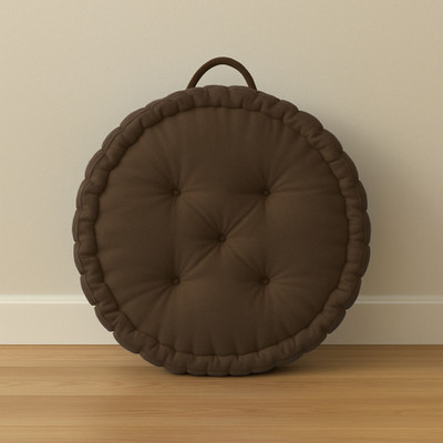 maatrikaa Cotton Floor Cushion Pack of 1 Solid Round-Tatami Cushion for Meditation, Reading, Sitting Room(18x18 Inch)(Rich Brown)