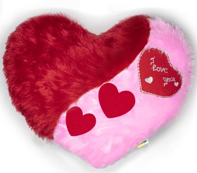 Cyuteenuts Fur Heart shape pillow Microfibre Solid Cushion Pack of 1(Red Pink)