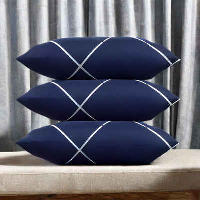 Urmila Creation Microfibre Sleeping Pillow Pack of 3 Solid LUXURY(Blue)