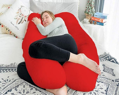 ag pro comfort Polyester Fibre Solid Pregnancy Pillow Pack of 1(Red)