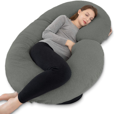 Daddy Cool premium Microfibre Solid Pregnancy Pillow Pack of 1(Grey)