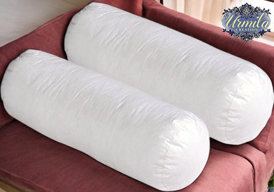 Urmila Creation Round Microfibre Solid Bolster Pack of 2(White)