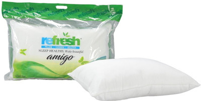 Refresh Amigo Soft Fibre For Enhanced Feel Microfibre Solid Sleeping Pillow Pack of 1(White)