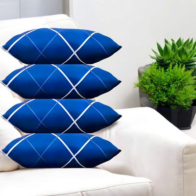 GZZZSD Microfibre Sleeping Pillow Pack of 4 Solid(Blue)