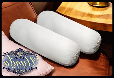 Urmila Creation Microfibre Bolster Pack of 2 Solid Round(White)
