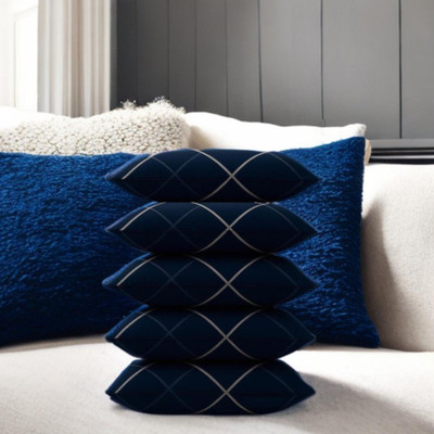 CATHROL 5 Pillows Microfibre Abstract Sleeping Pillow Pack of 5(Blue)