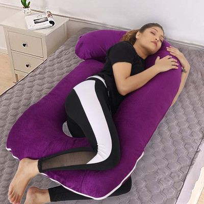 Mojo J SHAPE Microfibre Solid Pregnancy Pillow Pack of 1(Purple)