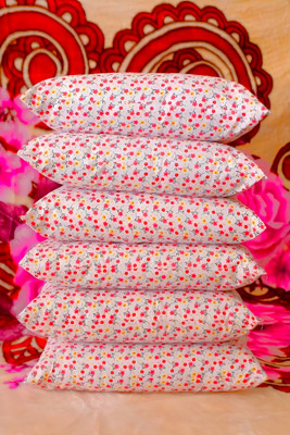YABAN LUXURY Polyester Fibre Floral Sleeping Pillow Pack of 6(PRINTED)